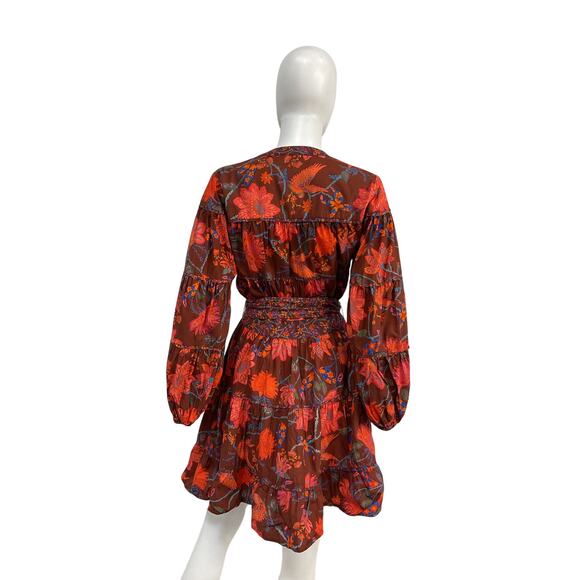 Farm Rio Brown Cotton Button-Front Dress Size S - Picture 3 of 5